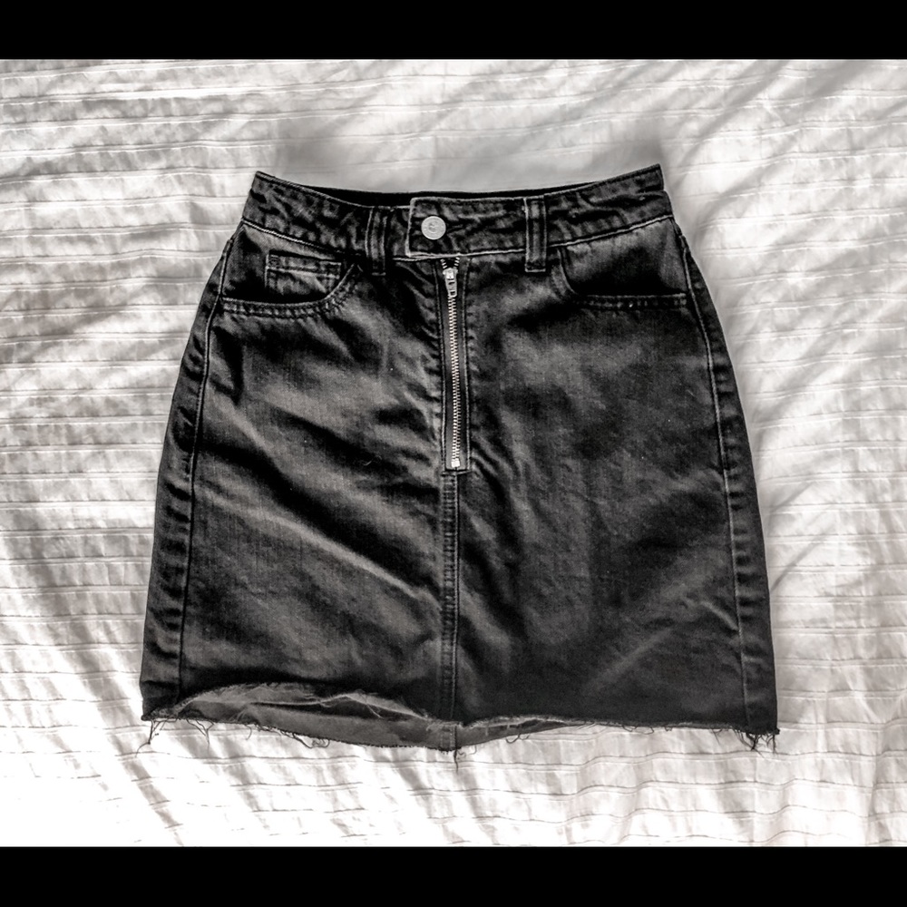 Black jean skirt
